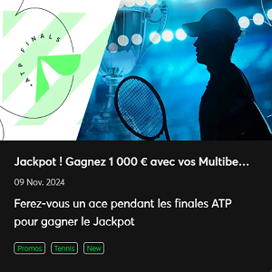 Jackpot de 1 000 € à gagner avec vos Multibets sur l'ATP Finals !
