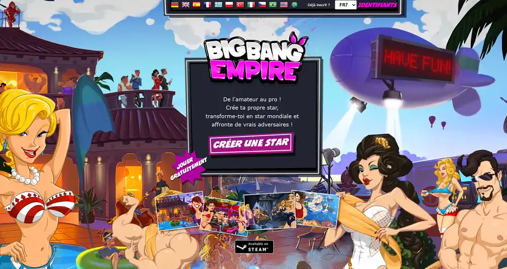 Visuel de la page d'accueil de Big Bang Empire
