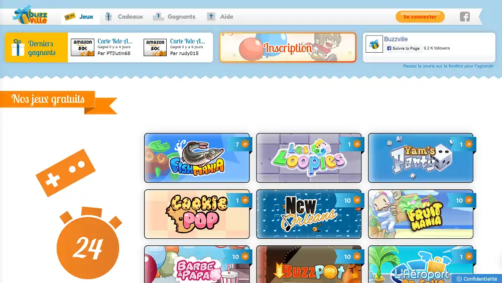 Visuel de la page d'accueil de Buzzville