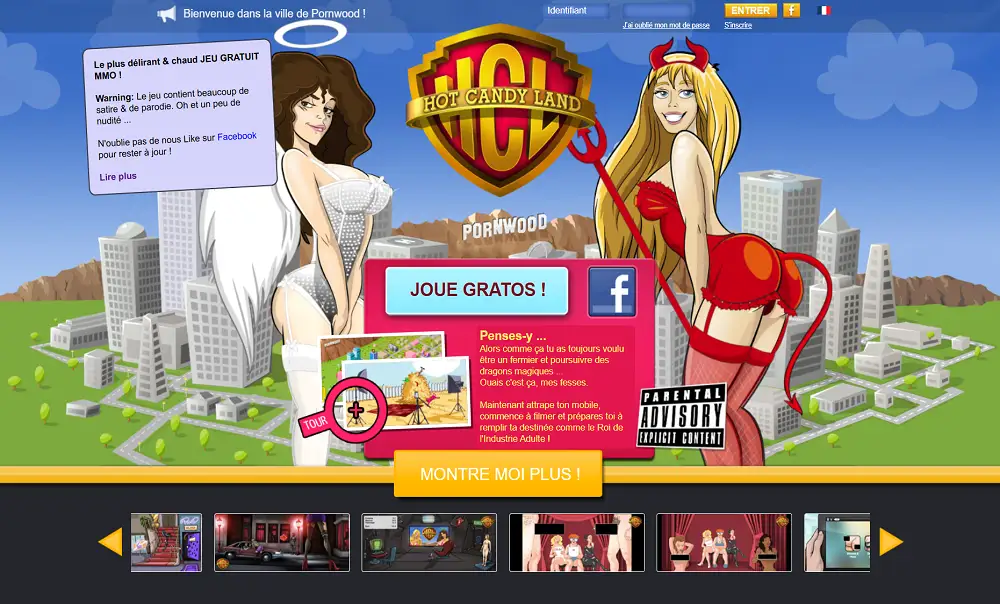 Visuel de la page d'accueil de Hot Candy Land