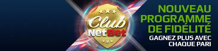 Bannière Club NetBet mettant en avant le programme fidélité, récompenses exclusives et avantages