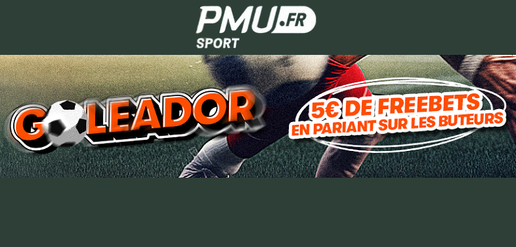 Promo Goleador sur PMU.fr: 5€ offerts par pari gagnant